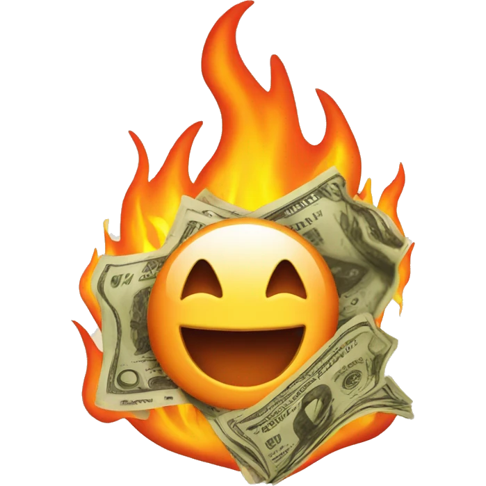 Money on fire emoji