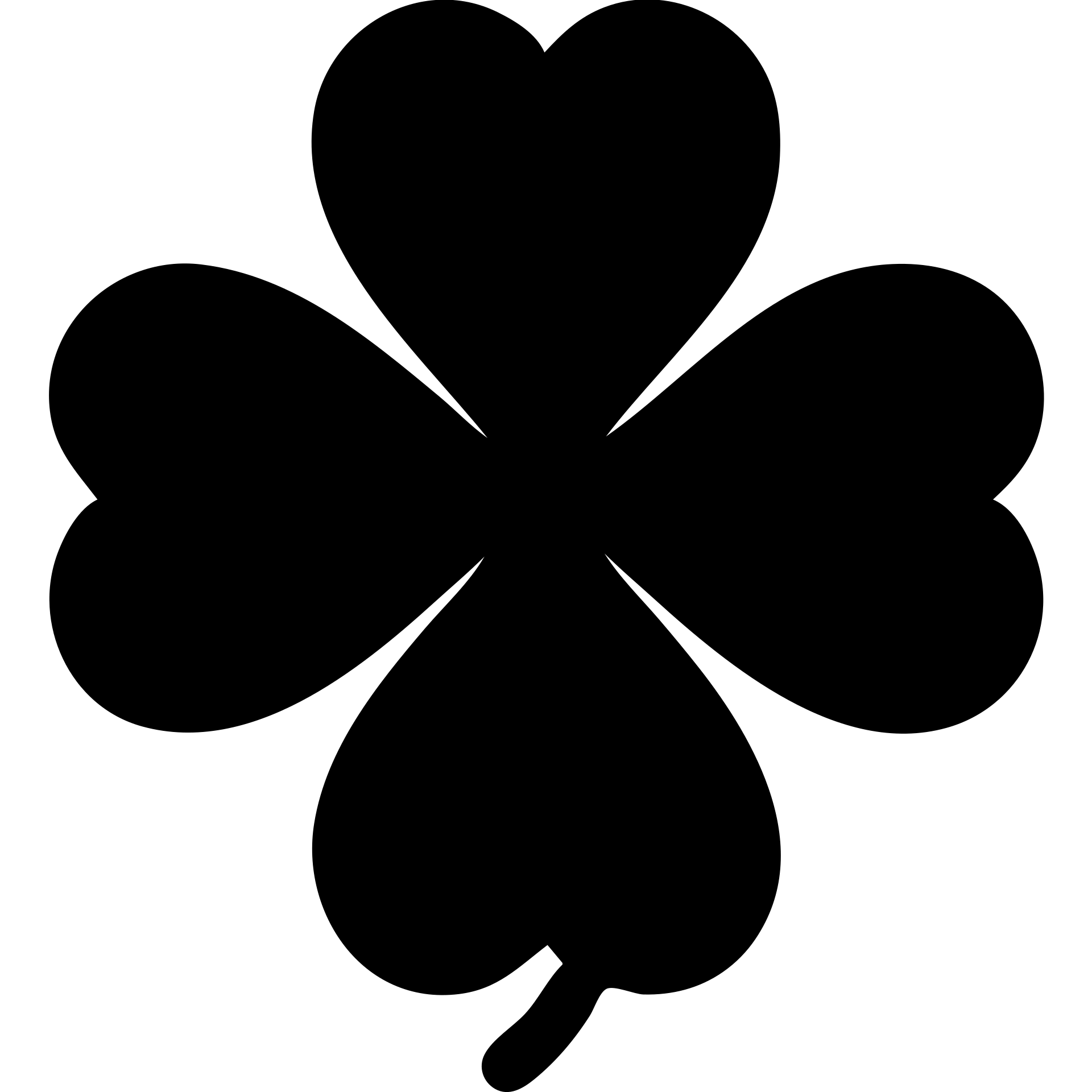 black 5 leaf clover solid filled icon emoji