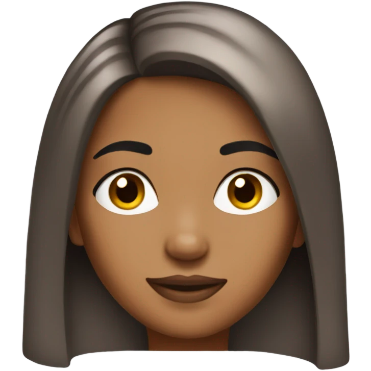 Brown-skinned female straight hair portrait close-up emoji