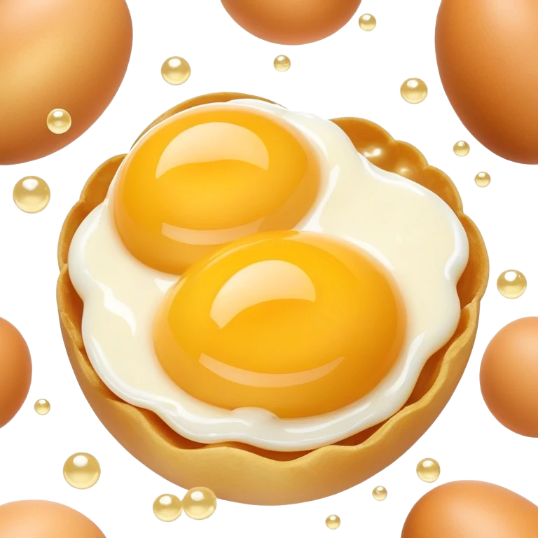 3D rendered Hong Kong egg puffs (鸡蛋仔) with condensed milk drizzle, authentic egg-shaped bubble pattern, golden bubbles with white drizzle, hyper-realistic texture, glossy finish emoji