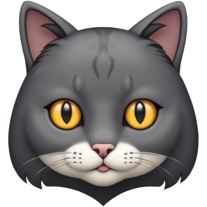 cat with centre-part black hair emoji