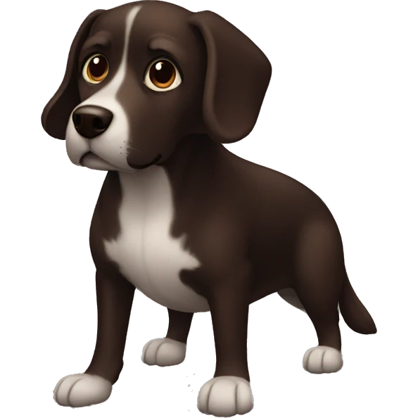 very dark dark brown dog emoji