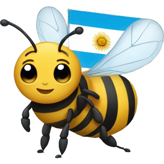 Create a Slack emoji of a bee wearing a t-shirt with the flag of Argentina emoji