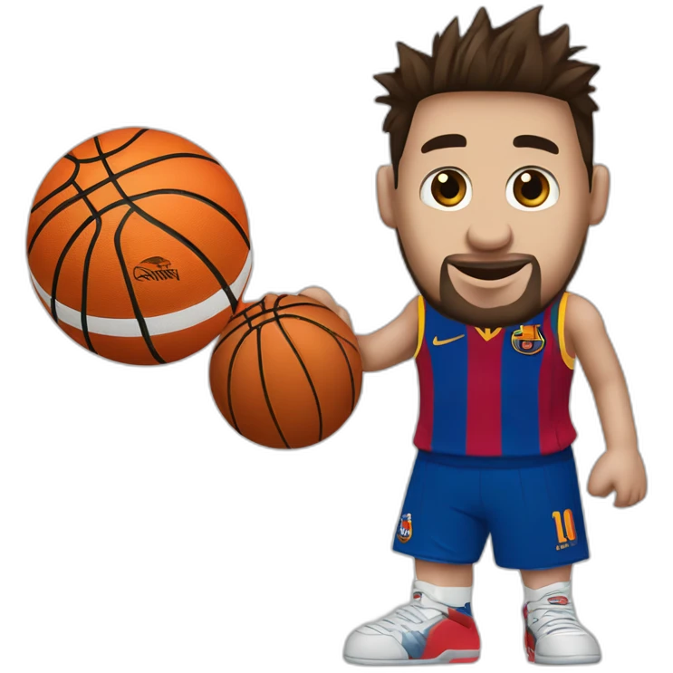 messi con balon de basquetball emoji