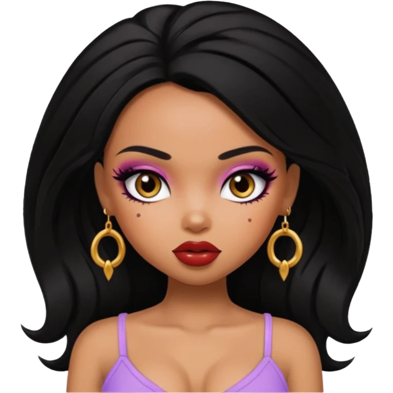 sexyredd as pretty bratz baddie, black hair emoji