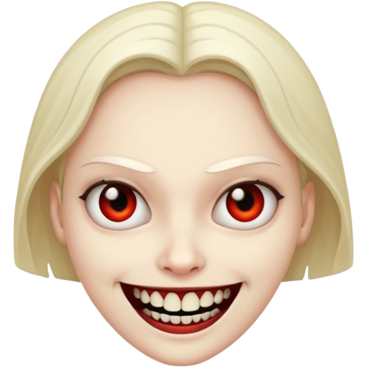 A emoji in which there is a deadly smile like toji from jujutsu kaisen and he is looking towards me scary way emoji