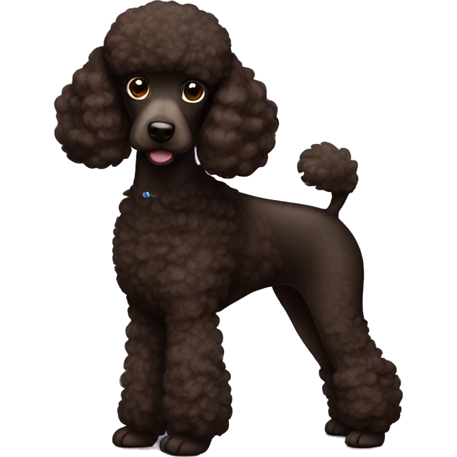 Dark brown poodle emoji