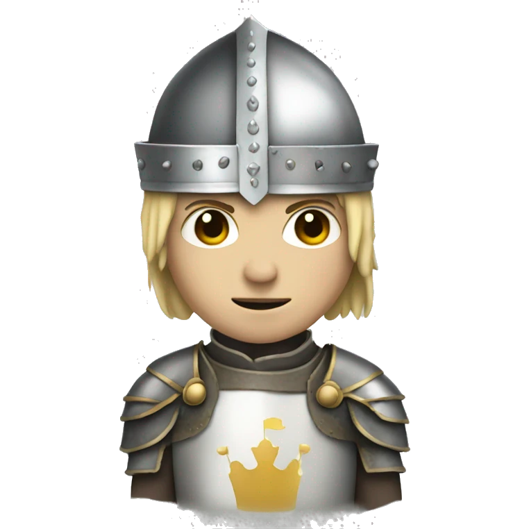 Knight, white skin, crown emoji