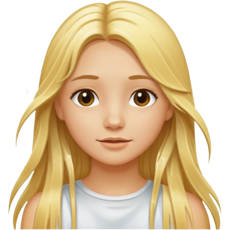 haz una chica rubia saliendo de lavarse el pelo largo emoji