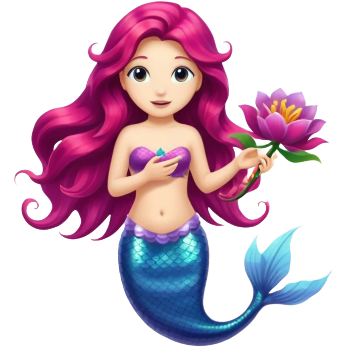 Mermaid with flower  emoji