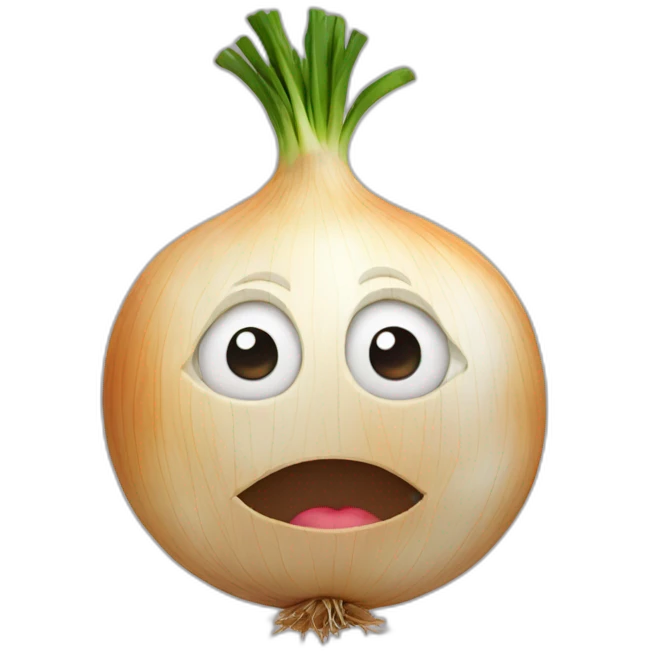Onion with face emoji