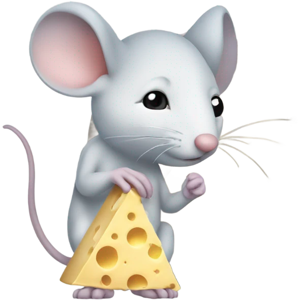 Mouse looking at cheese moon  emoji