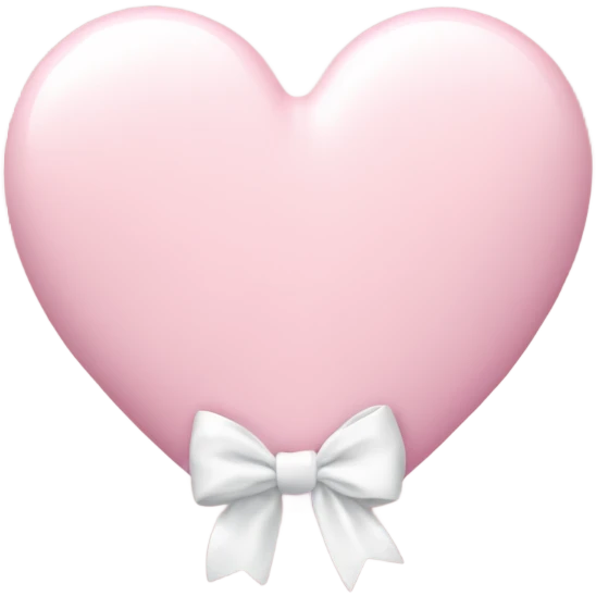 Pastel pink heart with white bow emoji