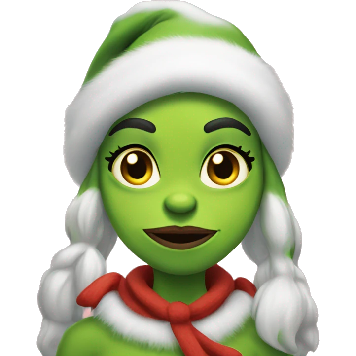 Grinch Girl with Charismas vibes emoji