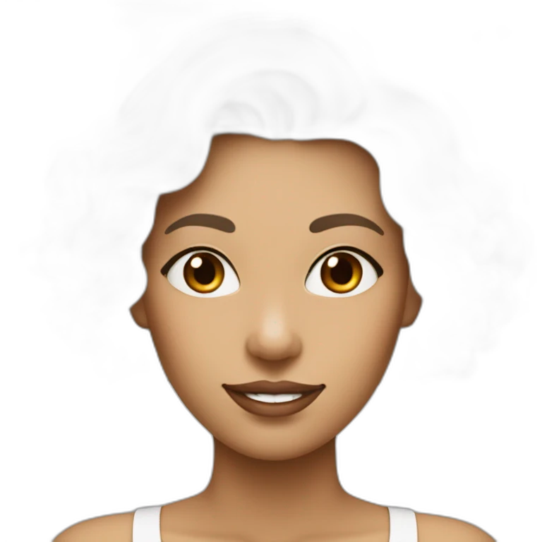 femme de couleur de peau blanche avec de grosse poitrine et des cheveux marron emoji