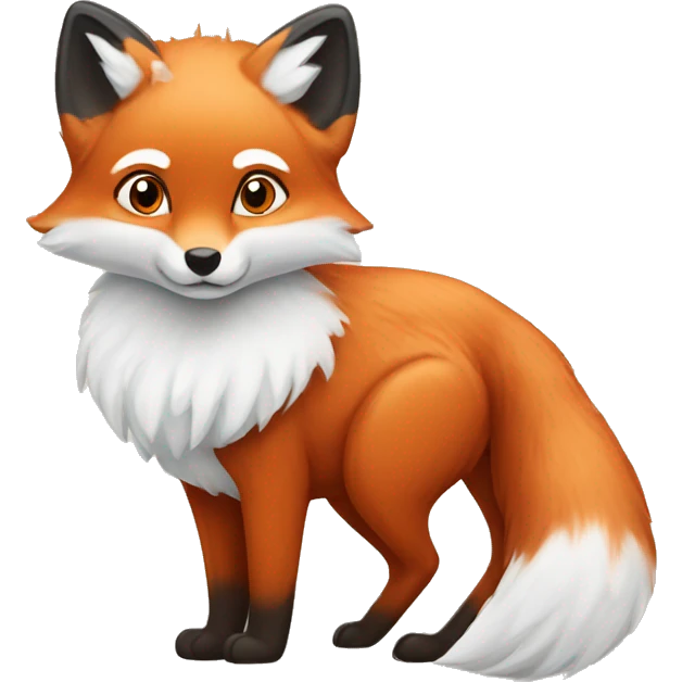 A red fox and a snowy arctic fox emoji