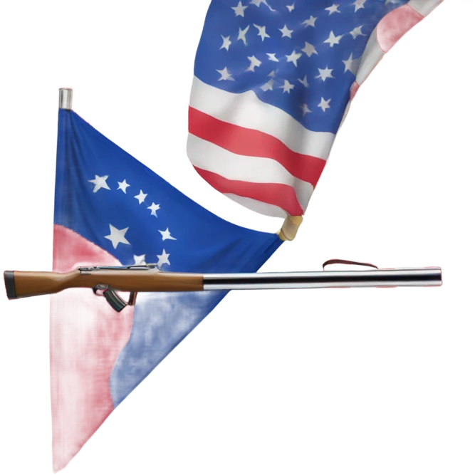 Colorguard rifle with flag emoji