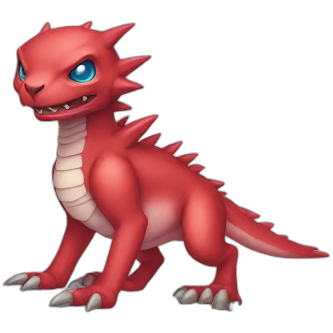 red baby Digimon creature full body emoji