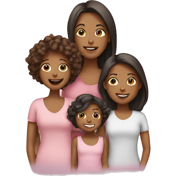 Mom and 3 daughters emoji