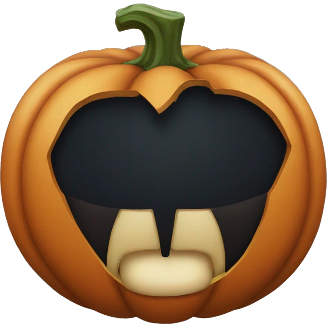 Pumpkin on top of the lip emoji