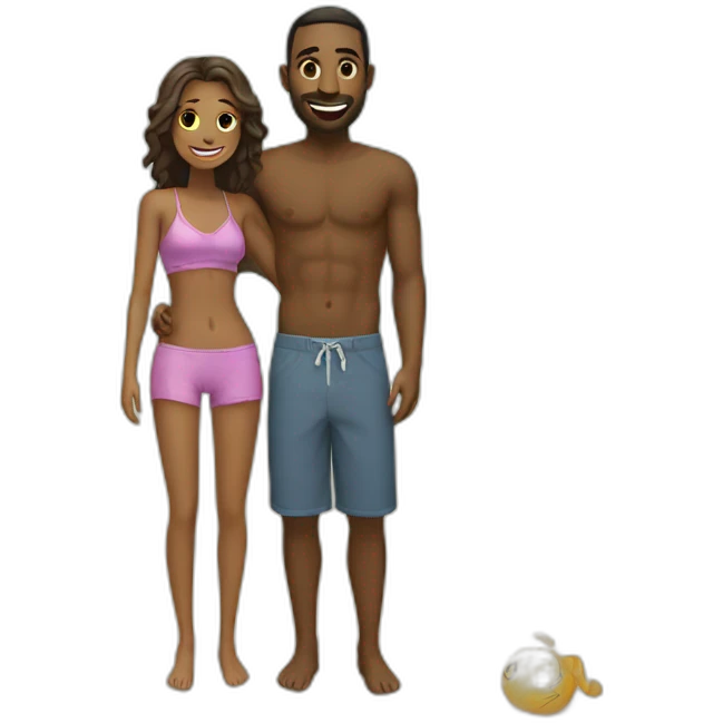 Couple on beach  emoji