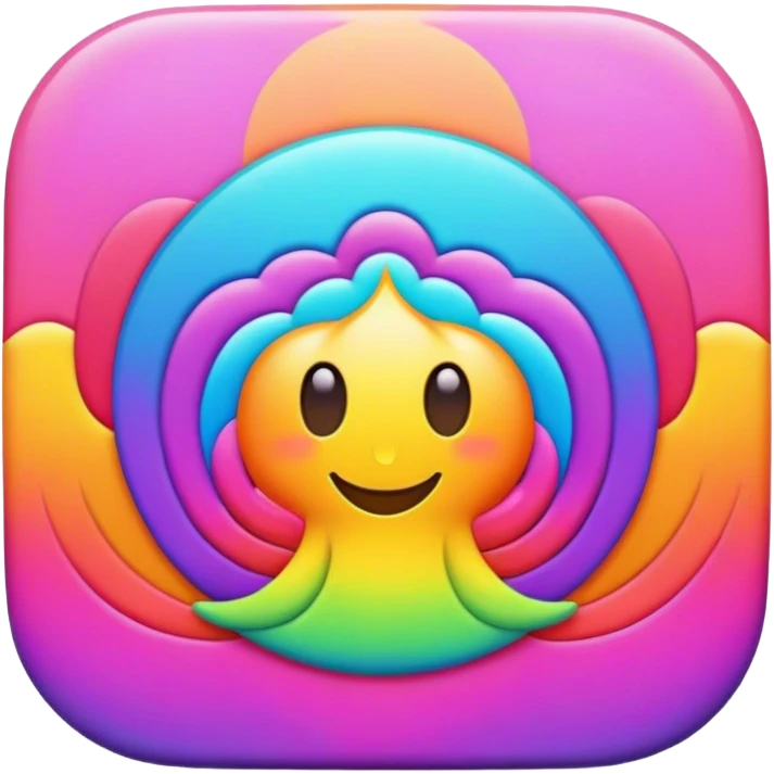 Psychedelic colored Border line emoji