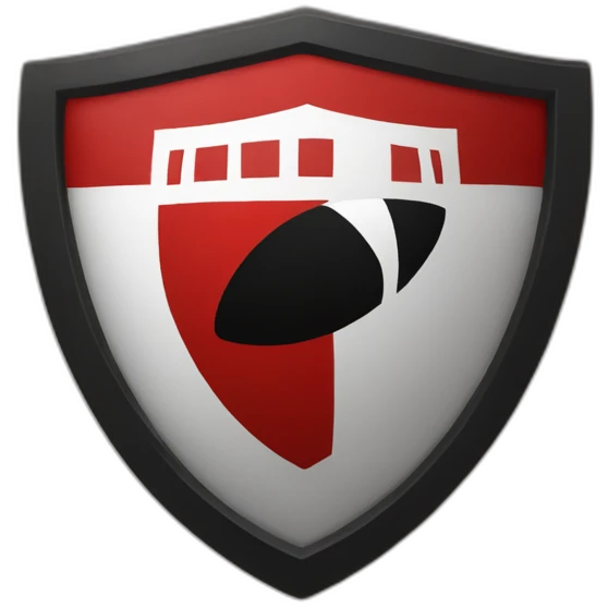 half red and half black football team shield emoji