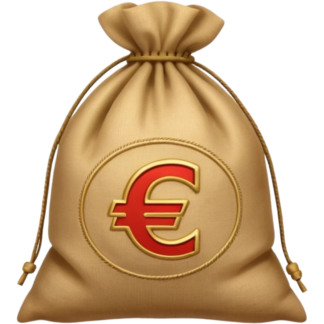 classic tied money sack with CZK sign, Apple emoji style, subtle shine, smooth shading emoji