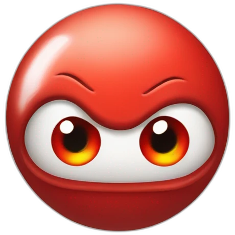 pickelball with energetic red Eyes emoji