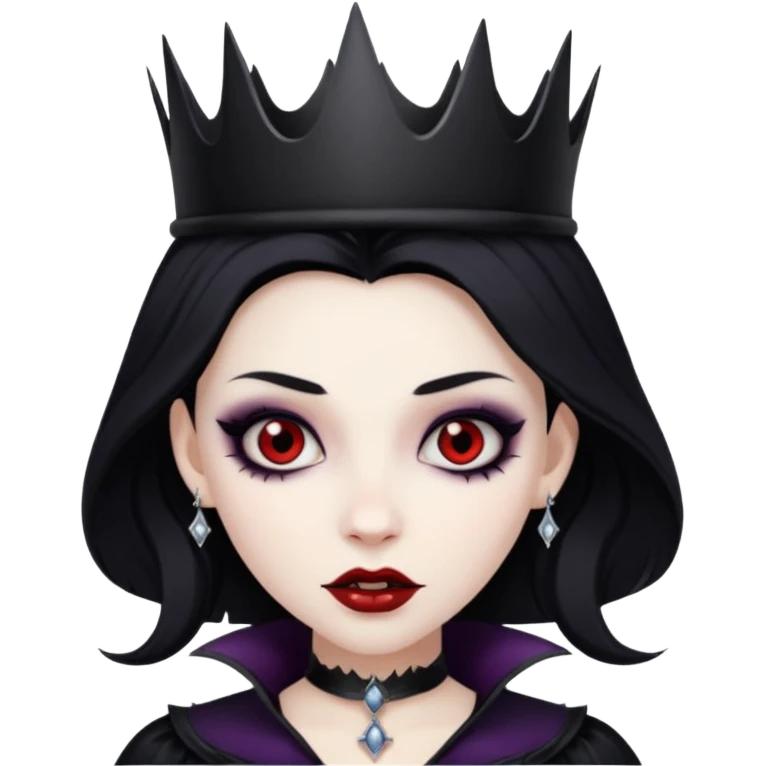 vampire girl with black crown emoji