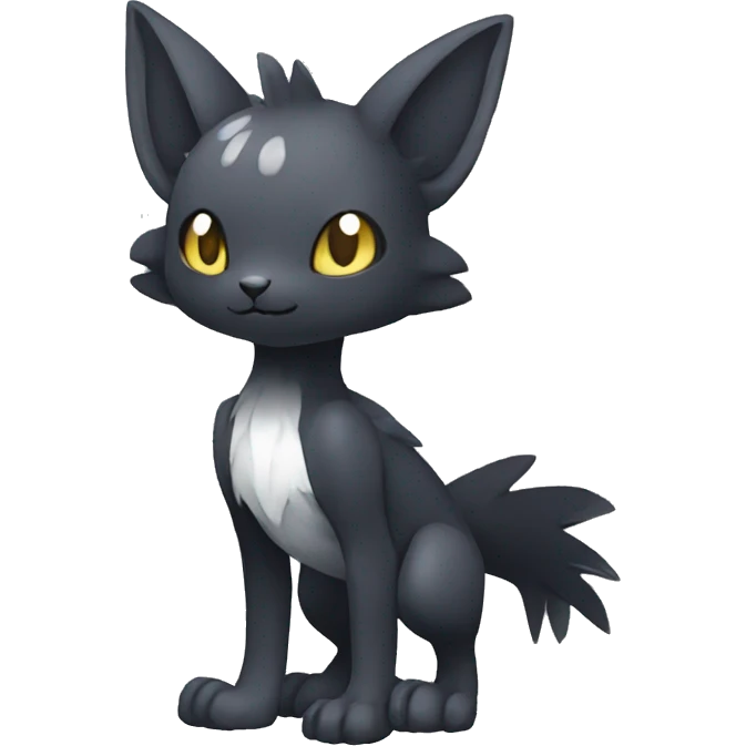 Cute cool shiny fantasy dark-shadow-themed animal hybrid Fakemon full body emoji