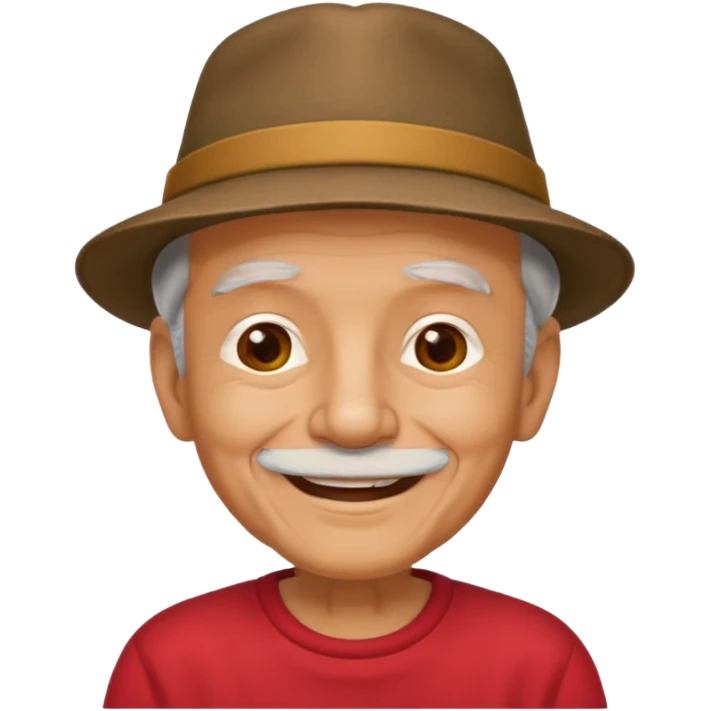 old guy with hat and red shirt emoji