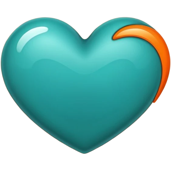 teal and orange heart emoji