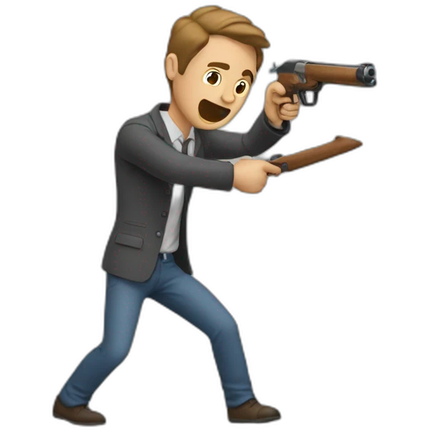 man shooing away emoji