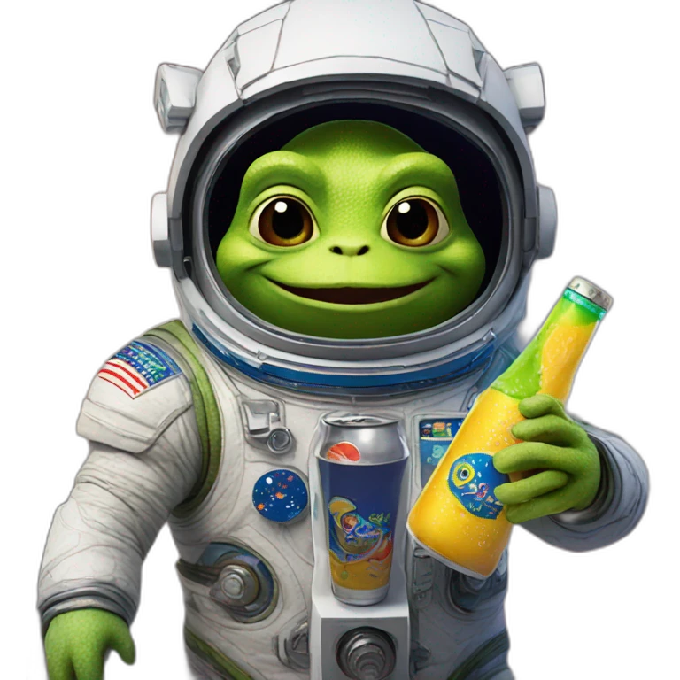 shreek in space and drink soda emoji