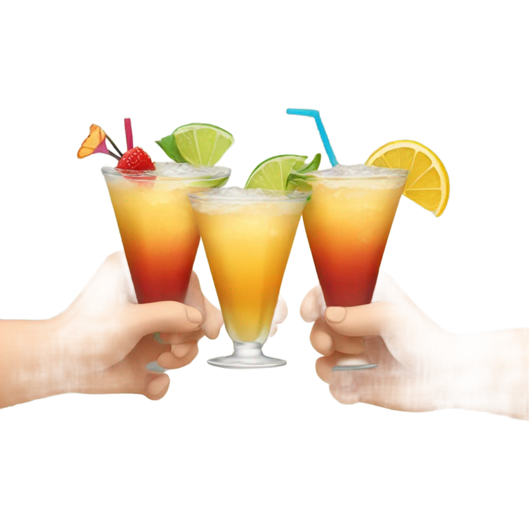 Three cocktails in hands emoji