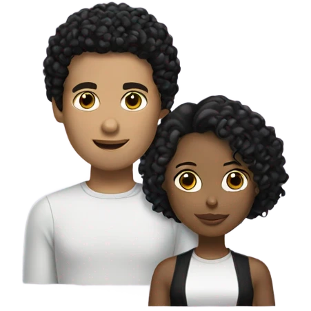 Matrix girl with white boy that has black curly hair emoji