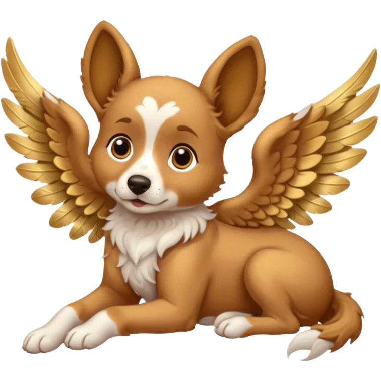 My dogs head on Cupid body emoji