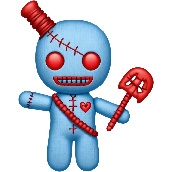 carolina blue and red voodoo doll emoji