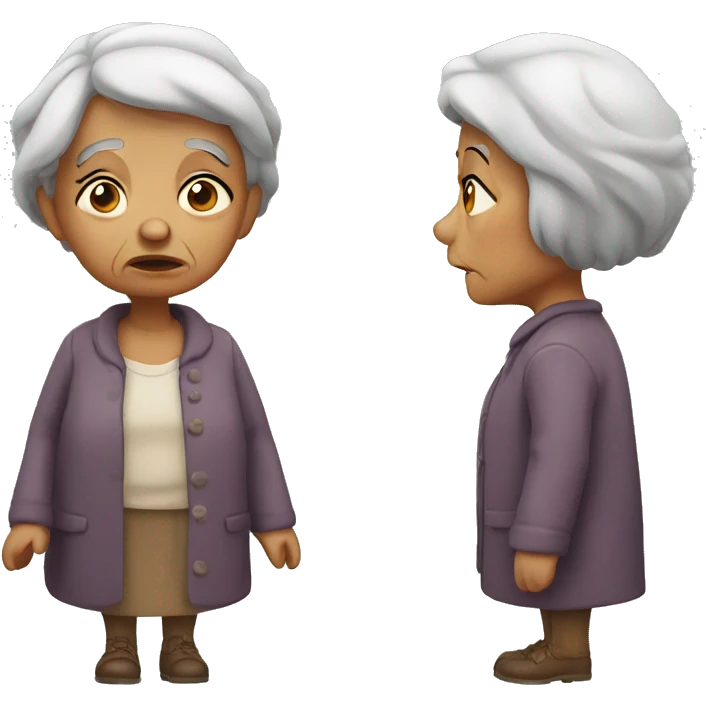 old woman sad standing  emoji