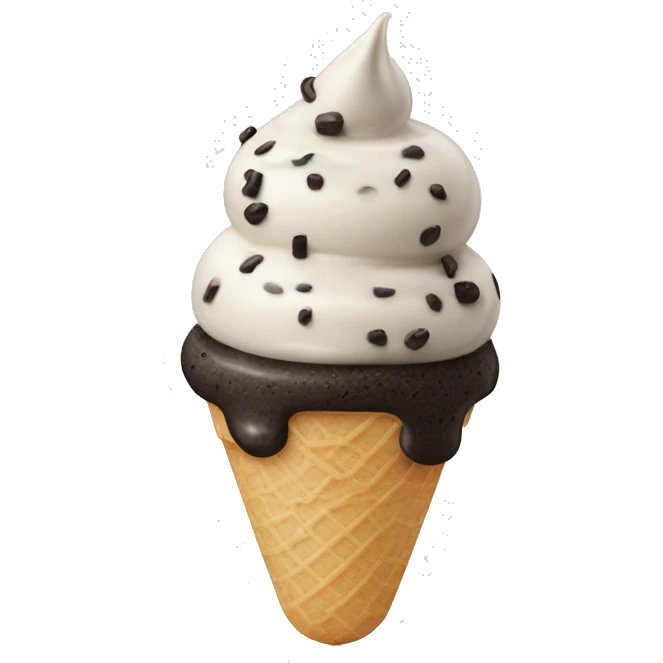 Cookies and cream ice cream emoji
