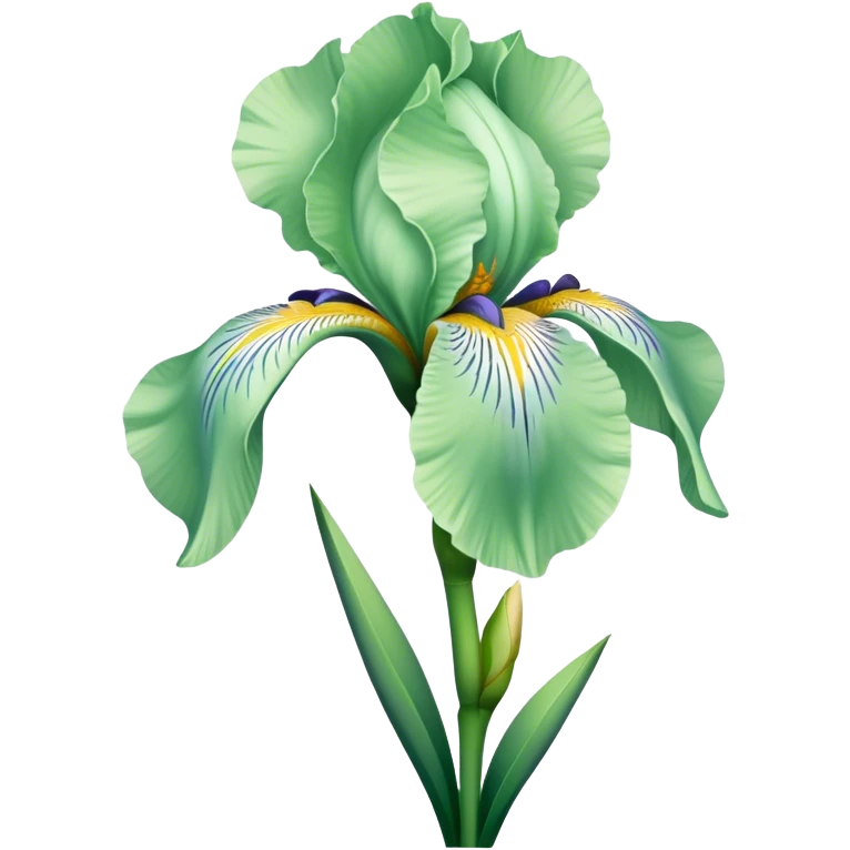 single Soft Green Iris, straight stem emoji