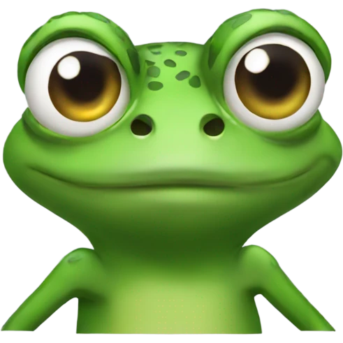 Angry frog with mullet emoji