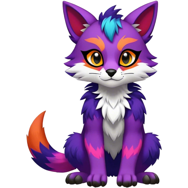 Edgy colorful anthro fursona Fakemon emoji