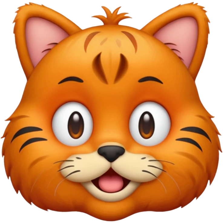 Garfield emoji making silly face emoji