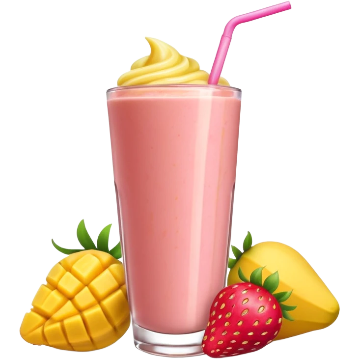 Strawberry mango banana smoothie emoji