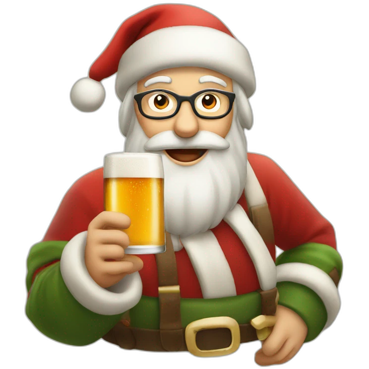Père Noël qui offre un verre de bière emoji