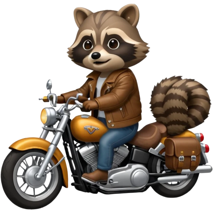 Racoon on a Harley emoji