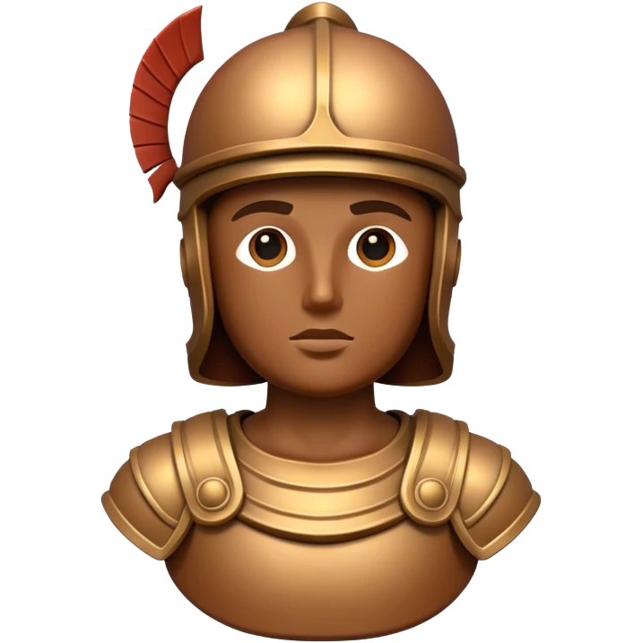Botero Bronze Roman Soldier Landmark Emoji – Showcasing a stylized, rounded bronze Roman soldier sculpture. emoji