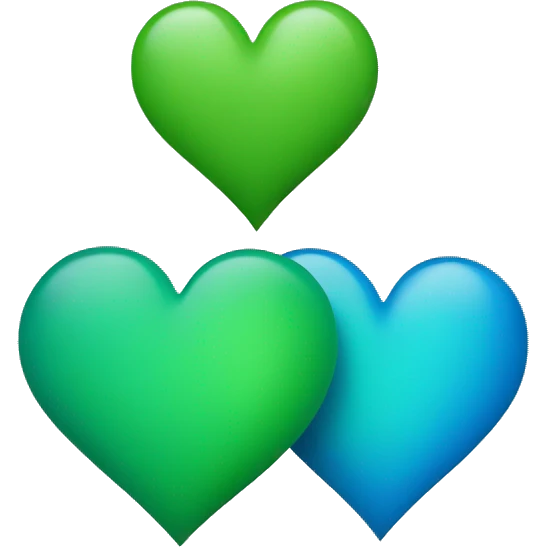 Blue and green heart  emoji